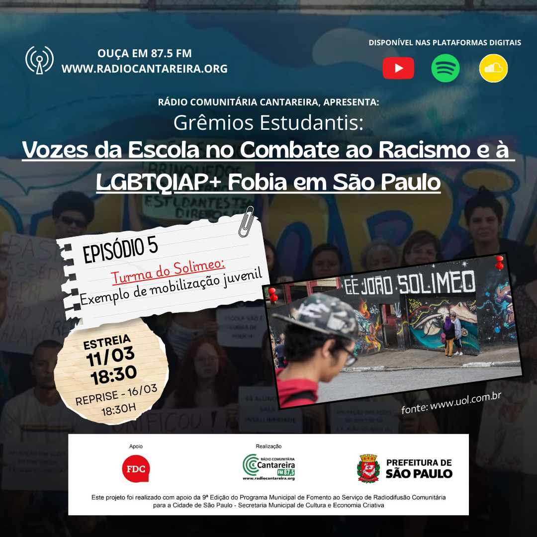 CHAMADA QUINTO EPISÓDIO – TURMA DO SOLIMEO: EXEMPLO DE MOBILIZAÇÃO JUVENIL